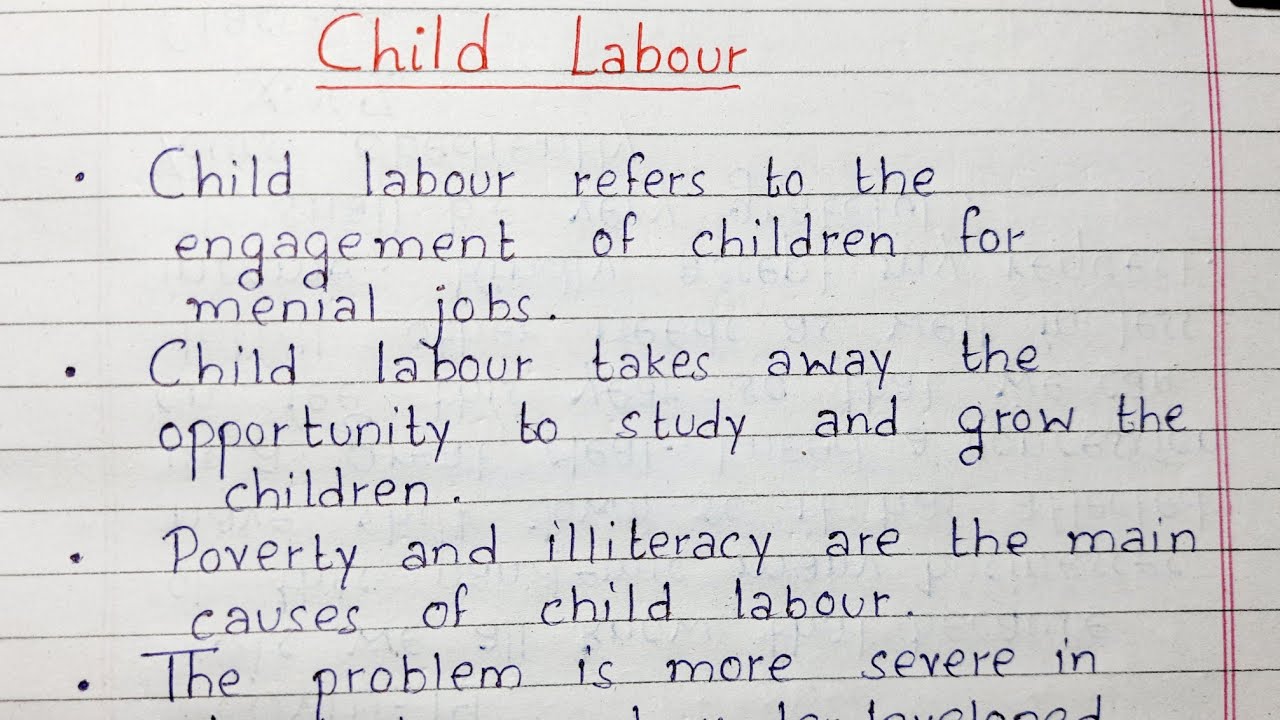 very short essay on child labour