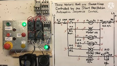 one start stop station motor control, 3 motors that are same time automatic operation.