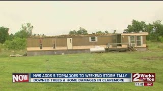 NWS adds five tornadoes to weekend storm tally