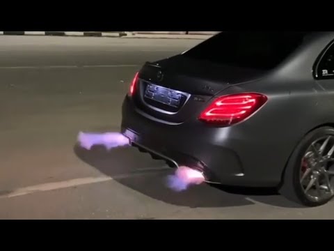 Mercedes C63s Amg stage 3 - Loudest Exhaust sound flames