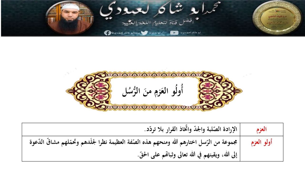 ملخص درس أولي العزم #04متوسط /#ادعموا_القناه_بلايك_والاشتراك