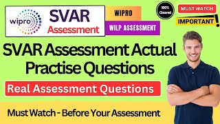 🔥 Wipro WILP SVAR Assessment Questions | Actual Practice Questions, Live Test | Wipro Hiring Drive