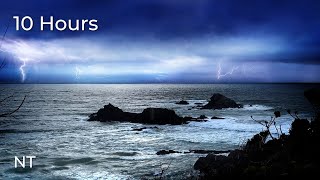 Deep Sleep Relaxation | Stormy Ocean Thunderstorm in Byron Bay Australia | Natural White Noise