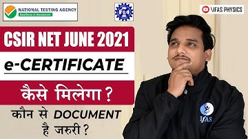 CSIR NET June 2021 E-Certificate Has Been Released | Download Now