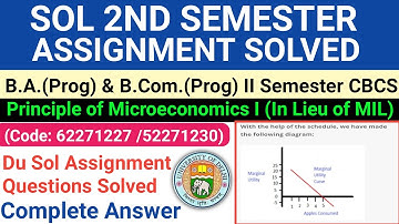 Principle of Microeconomics I 2nd Semester Assignment Solved | Principle of Microeconomics Answer