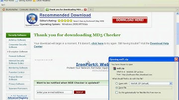 Checking Md5sum with a windows OS