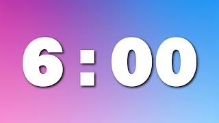 6:00 Silent Timer | Pink-Blue Gradient Background | Minimal & Distraction-Free screenshot 3