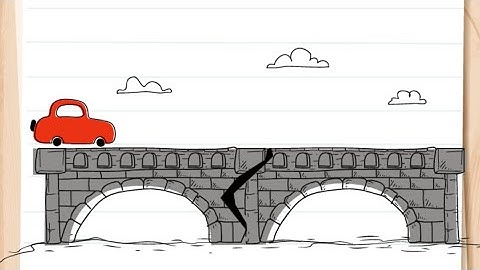 Brain Test Level 33 help the car cross the bridge