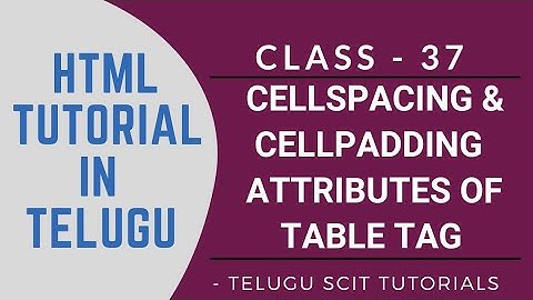 HTML||Class-37|| CellSpacing & CellPadding Attributes of Table Tag in HTML ||Telugu Scit Tutorials
