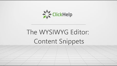 Using Content Snippets