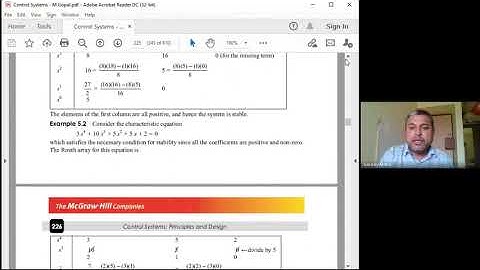 CS - Lecture 31 - Routh Hurwitz Criterion - Initial Part
