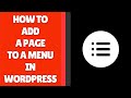 How to Add a Page to a Menu in WordPress