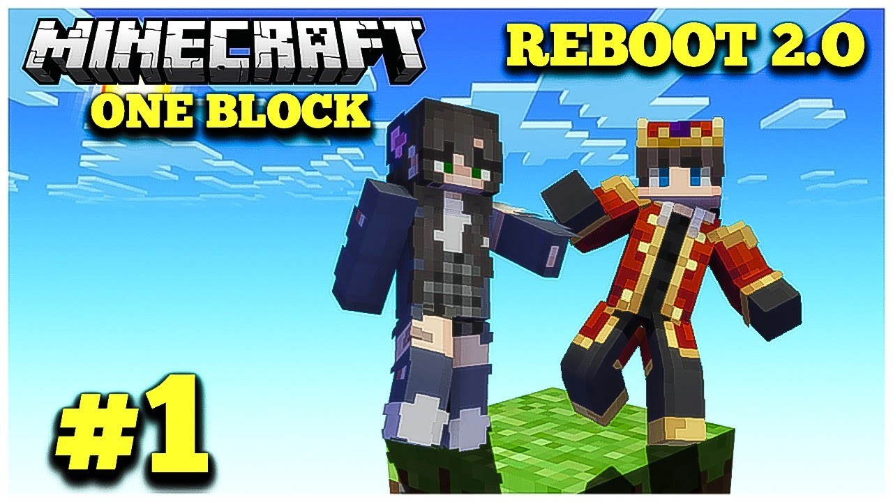 first day in minecraft one block with my sister | one block series #1 ...