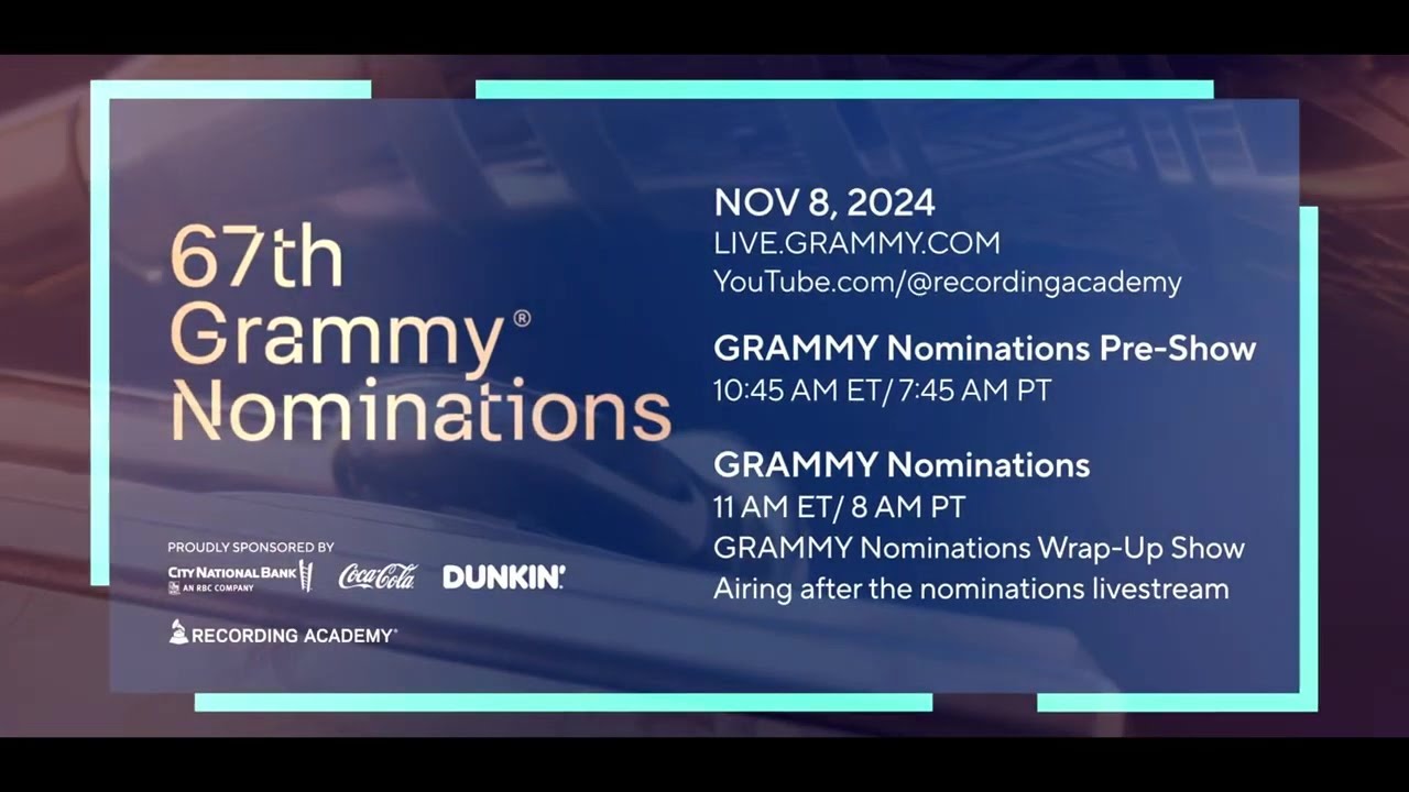 The 2025 GRAMMY Nominations Will Be Announced Friday, Nov. 8, 2024: Save The Date