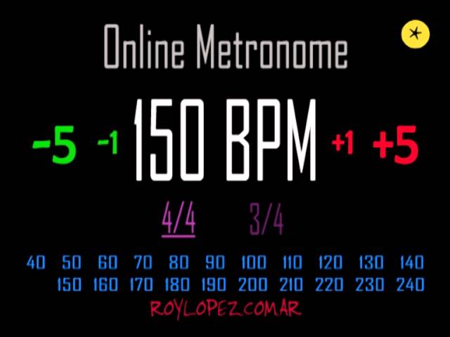 métronome 3 temps 150 battements par minute 