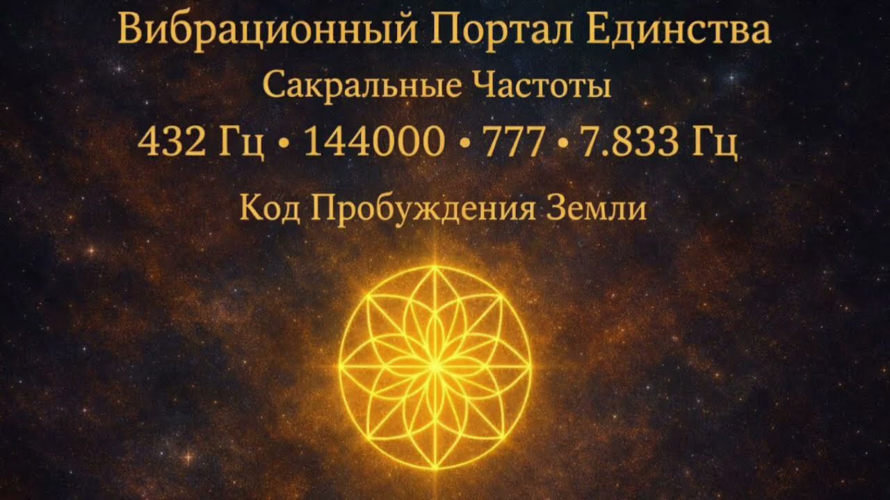 Вибрационный Портал Единства  Сакральные Частоты  432Гц  144000  777  7.83Гц  Код Пробуждения Земли