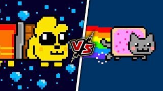 ¡NYAN MIKE! Vs ¡NYAN CAT! 🎶 CANCIÓN ORIGINAL Vs PARODIA MUSICAL ANIMADA DE MIKECRACK 🎧 #CoMPaS