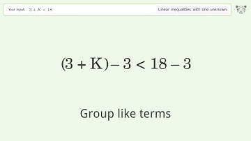 Solving Linear Inequalities: 3+K is Smaller Than 18
