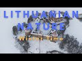 Lithuanian nature. Winter time. Aerial drone view.