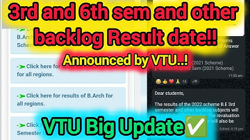 3rd and 6th Sem Revaluation results and other backlogs subjects result date Announced | Vtu Updates