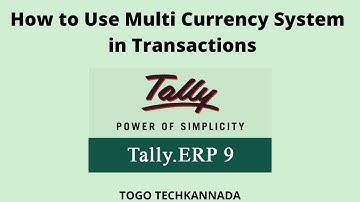 Use Multi-Currency System in Tally | Kannada |