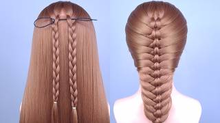 Easy Double Braid Hairstyle For Long Hair Beautiful Braided Hair Tutorial