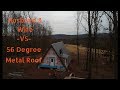 Husband & Wife Install 56 Degree Angle METAL ROOFING: Off-Grid Cabin Build