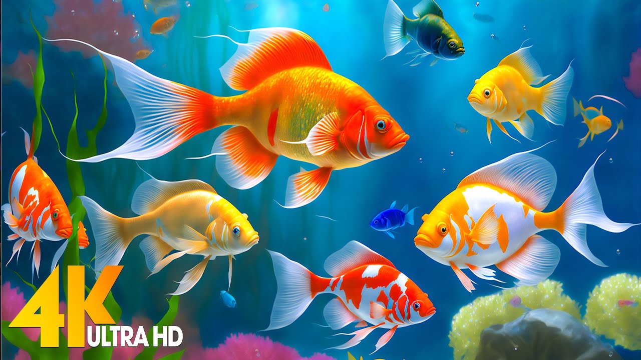 Aquarium 4K VIDEO (ULTRA HD) 🐠 Sea Animals With Relaxing Music Rare