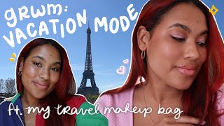 GRWM in nyc + paris 🗽🇫🇷 3 looks using my travel makeup bag!