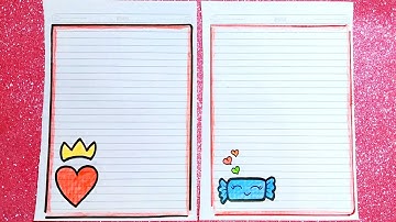 تزين الدفتر سهل/تزين الدفتر خطوه بخطوه /رسومات لتزيين الدفاتر/easy notebook border design