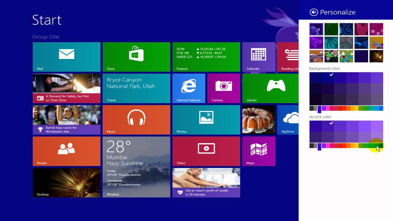 How To Change Windows 8 1 Start Screen Background Wallpaper Image 13 Easily Youtube