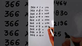 Write the Table of 366 in 18 second only..#maths #mathshack #mathematicks ‎@study_care0 