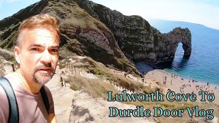 Walking from Lulworth Cove To Durdle Door Beach in Dorset.
