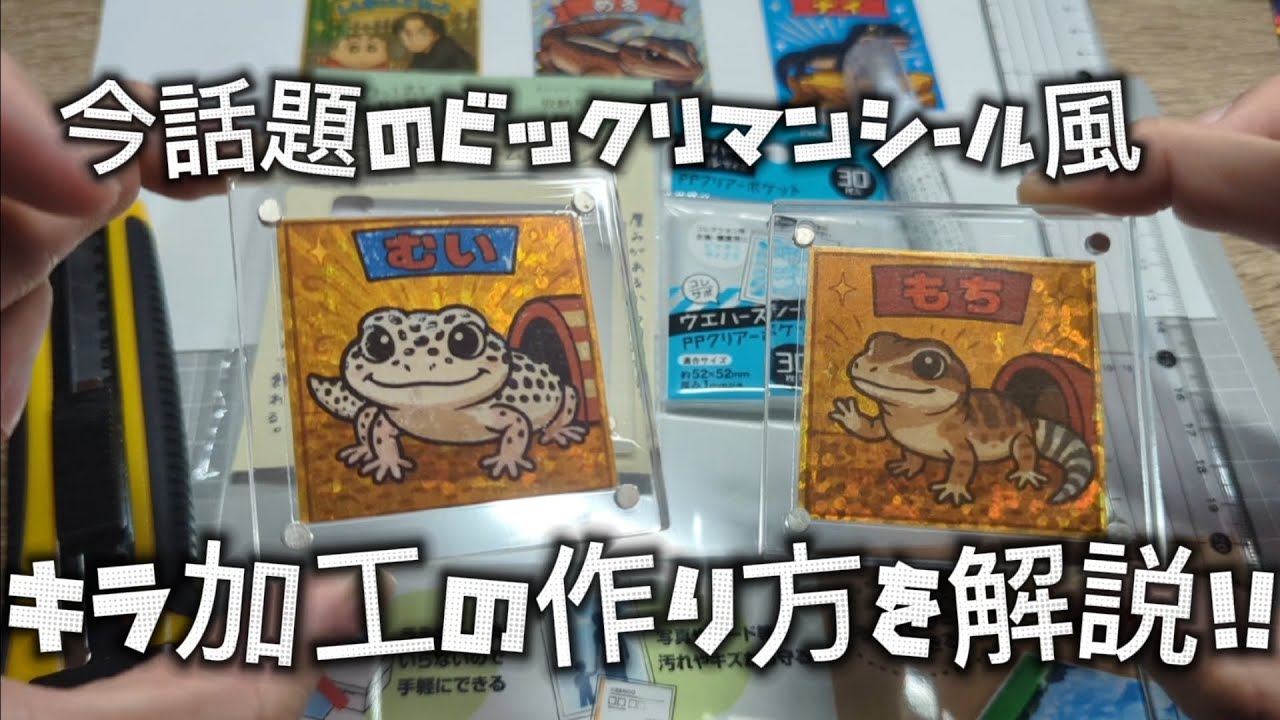 100均の道具で揃う、ペットや自分をビックリマンシール風に！！ほぼノーカットなので一緒に作ってみよう！作り方講座！