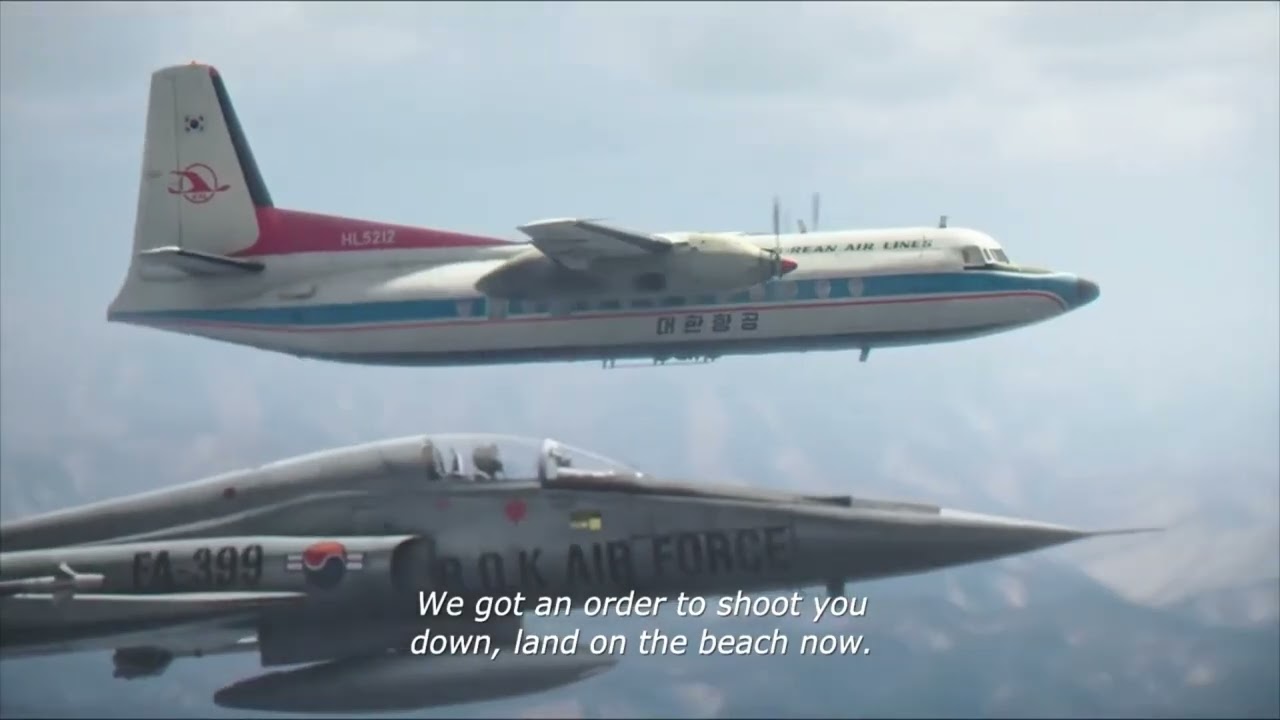 1971 Korean Air Lines Fokker F 27 Hijack Attempt (Korean 5212) | Landing Animation