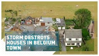 Storm destroys houses in Belgium town
