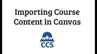 Importing Course Content in Canvas