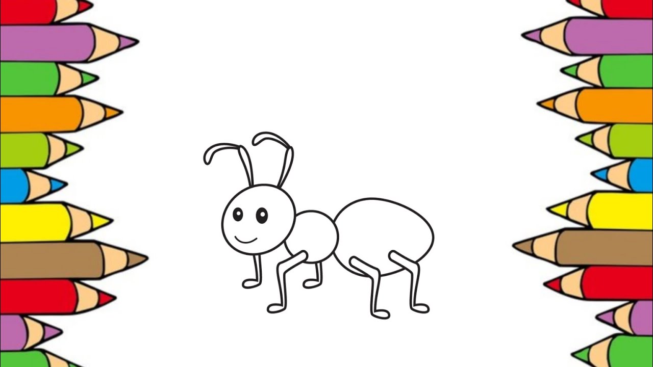 how to draw ant 🐜 how to colour. ant 🐜 kids drawing 😺🤣 kids painting 🖌️🎨 - YouTube