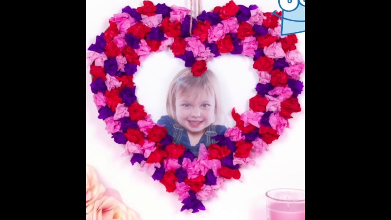 How to make a Heart Wreath Frame Valentine's Day Crafts YouTube