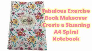 Altered Composition Book Makeover Create an Amazing  A4 Spiral Notebook