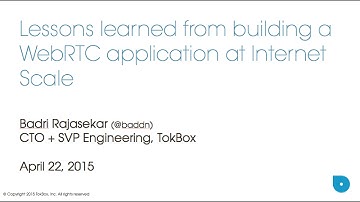 TokBox CTO, Badri Rajasekar, speaks at Fluent Conference 2015
