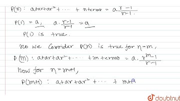 For all ninNN, prove by principle of mathematical induction that, a+ar+ar^(2)+ . . . to n terms ...