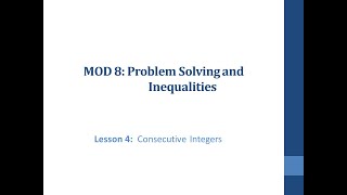 Consecutive Integers