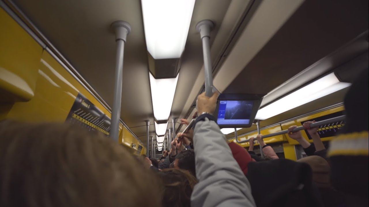 Italy, Naples, metro night ride from Garibaldi to Museo