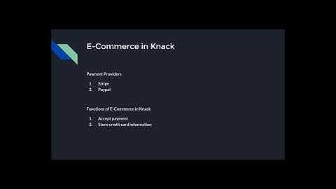 E-Commerce in Knack database applications