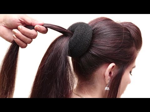 Beautiful MESSY BUN WITH FRONT PUFF HAIRSTYLE || Hair Style Girl || Party/wedding Hairstyle 2018