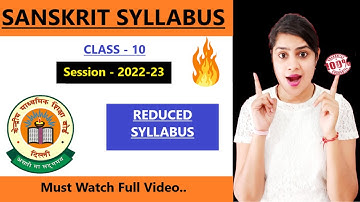 Class 10 Sanskrit syllabus 2022-23 | Class 10 Sanskrit reduced syllabus 2022-23