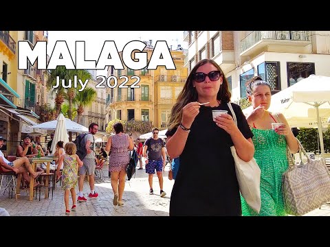 Malaga Spain Walking Tour July 2022 [4K]