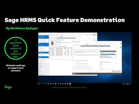 Sage HRMS Quick Features - Understanding the role of the Workforce Analyzer module.