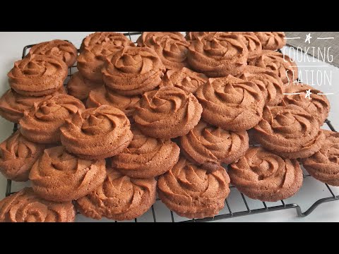 Easy Chocolate Butter Cookies Recipe | คุกกี้เนยสดช็อกโกแลต สูตรคุกกี้กรอบง่ายๆ